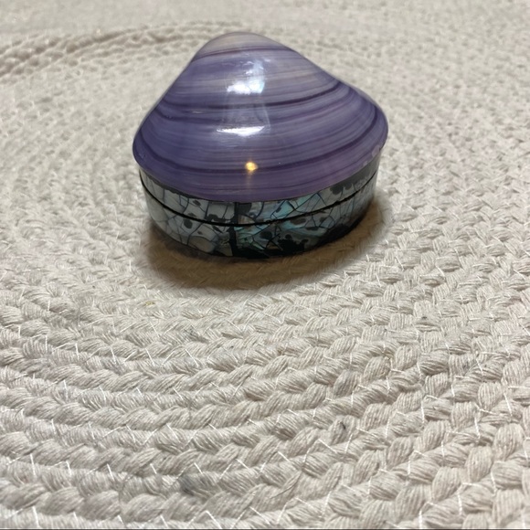 Purple Shell Jewelry Trinket Container - Picture 2 of 12